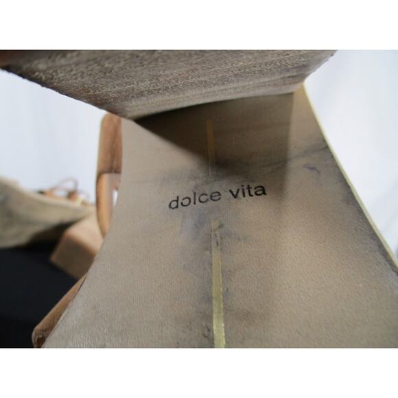 Dolce Vita Whitley Tan Brown Leather High Heel Lace Up Bootie Sandals Women 10 - Picture 9 of 11